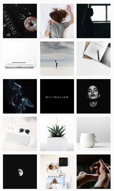 Feed de instagram con diseño de tablero de ajedrez